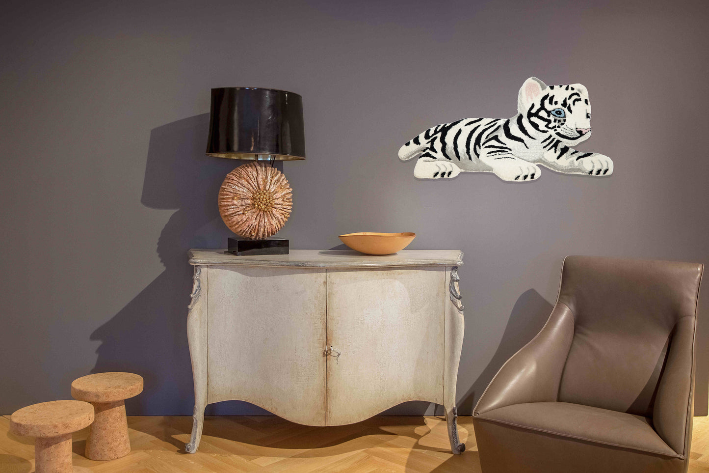 Tappeto Teddy White Tiger