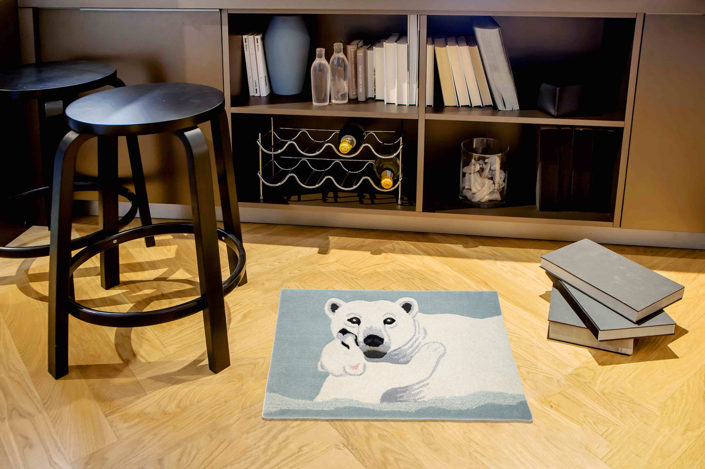 100% wool carpet bear