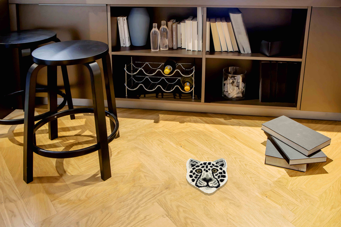 Tappeto Testa Baby White Leopard
