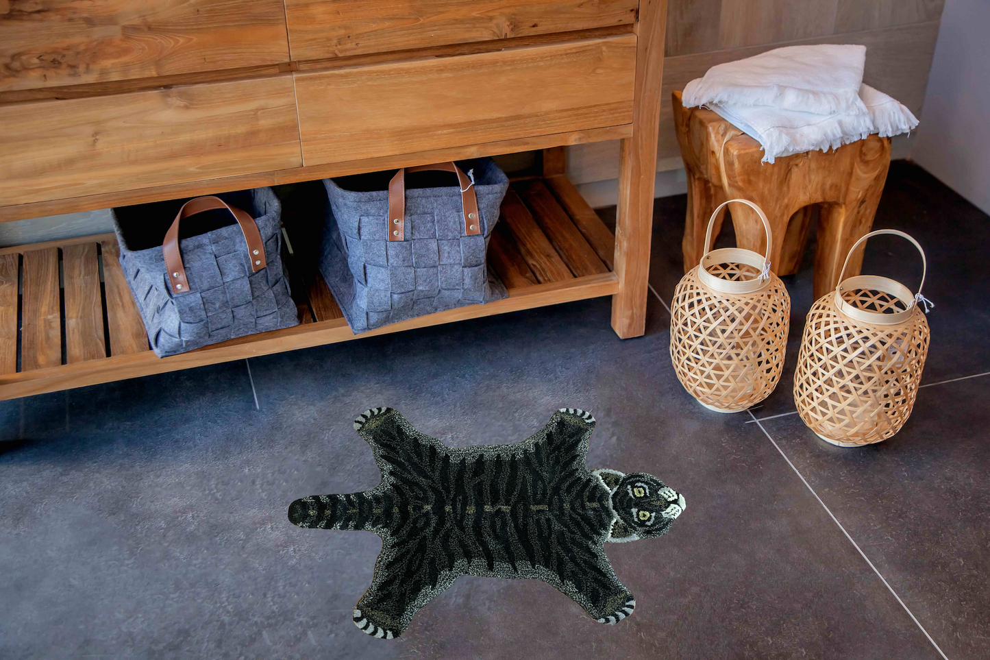 Tappeto Black Tiger Skin